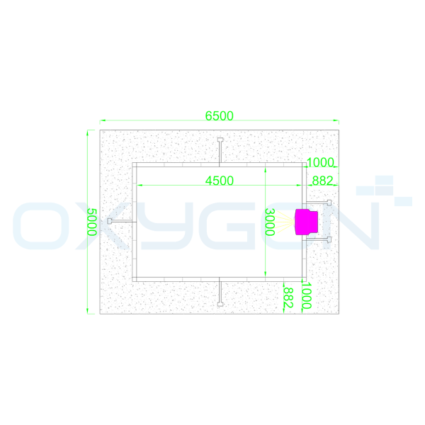 Πισίνα Shelby Kit 3 × 4,5 m — κάτοψη με διαστάσεις